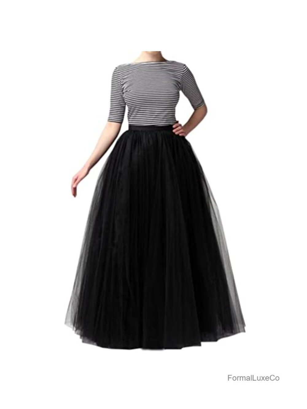 WDPL A-Line Maxi Tulle Skirt Formal Evening Party Tulle Skirt Women